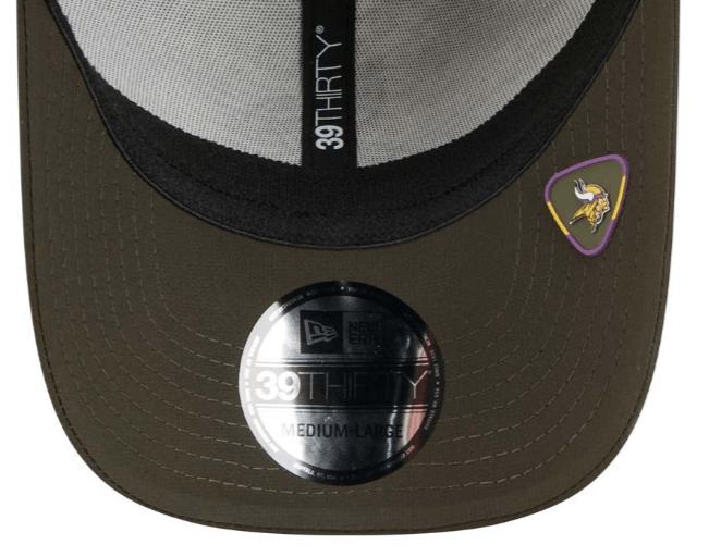 New Era Flex Hat Adult Minnesota Vikings New Era Camo 2025 NFL Salute to Service 39THIRTY Flex Fit Hat - Men's