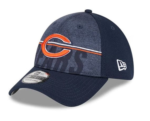 New Era Flex Hat Chicago Bears New Era 2023 NFL Training Camp Navy 39THIRTY Flex Fit Hat