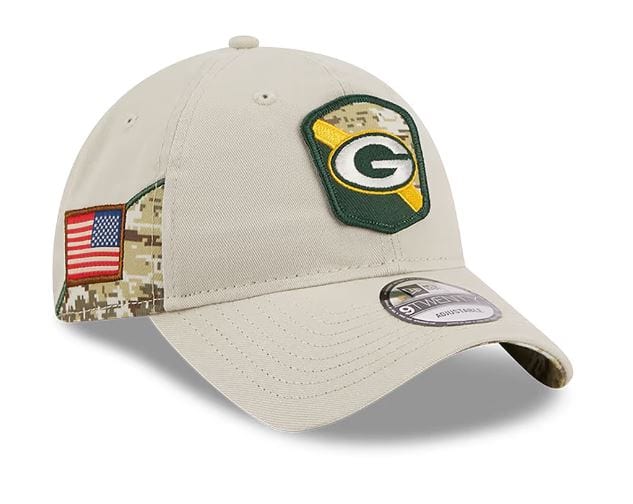 Green Bay Packers New Era Stone 2023 Salute to Service 39THIRTY Flex Hat, S/M / Stone