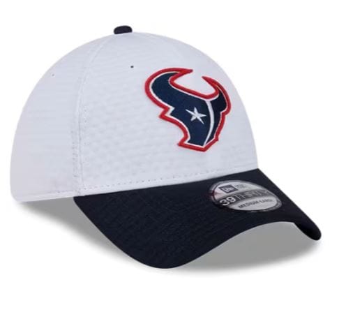 New Era Flex Hat Houston Texans New Era 2024 White NFL Training Camp 39THIRTY Flex Fit Hat - Adult