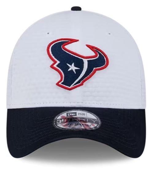 New Era Flex Hat Houston Texans New Era 2024 White NFL Training Camp 39THIRTY Flex Fit Hat - Adult