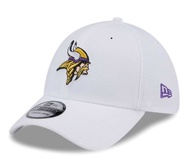 New Era Flex Hat Minnesota Vikings New Era White Team Classic 39THIRTY Flex Hat - Men's