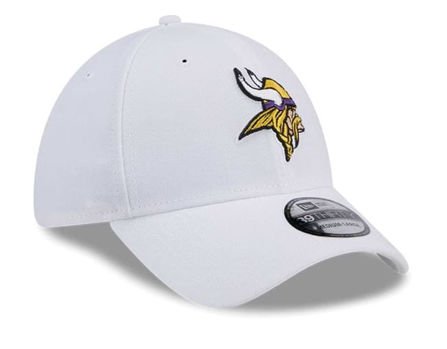 New Era Flex Hat Minnesota Vikings New Era White Team Classic 39THIRTY Flex Hat - Men's