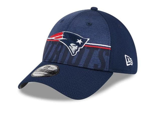 New Era Flex Hat New England Patriots New Era 2023 NFL Training Camp Navy 39THIRTY Flex Fit Hat