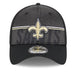 New Era Flex Hat New Orleans Saints New Era 2023 NFL Training Camp Black 39THIRTY Flex Fit Hat