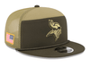 Adult Minnesota Vikings New Era 2025 Dark Green NFL Salute to Service Split Panel 9FIFTY Snapback Hat - Men's