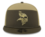 Adult Minnesota Vikings New Era 2025 Dark Green NFL Salute to Service Split Panel 9FIFTY Snapback Hat - Men's