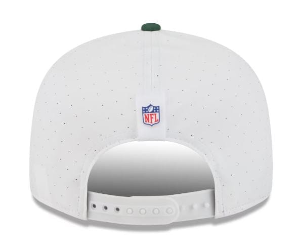 New Era Flex Hat OSFM / White Adult Green Bay Packers New Era 2025 White NFL Training Camp Split Panel 9FIFTY Snapback Hat - Men's