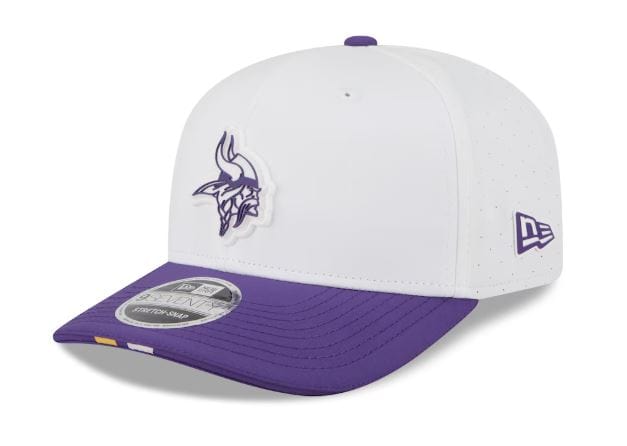 Adult Minnesota Vikings New Era 2025 White NFL Training Camp 9SEVENTY Stretch-Snap Hat - Men's