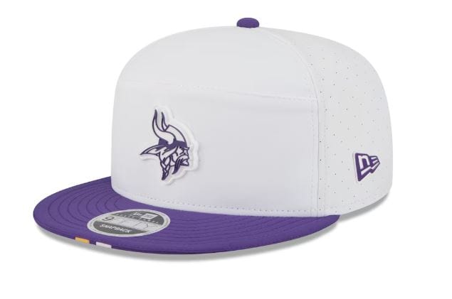 Adult Minnesota Vikings New Era 2025 White NFL Training Camp Split Panel 9FIFTY Snapback Hat - Men's