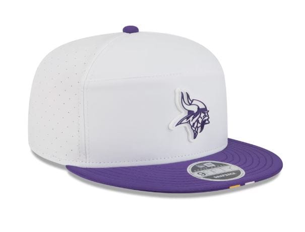 Adult Minnesota Vikings New Era 2025 White NFL Training Camp Split Panel 9FIFTY Snapback Hat - Men's