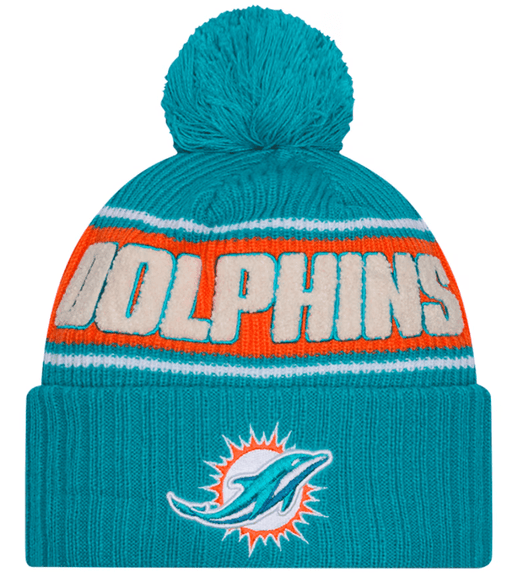 New Era Knit Hat OSFM / Aqua Miami Dolphins New Era 2024 Aqua Sideline Cuffed Knit Hat With Pom