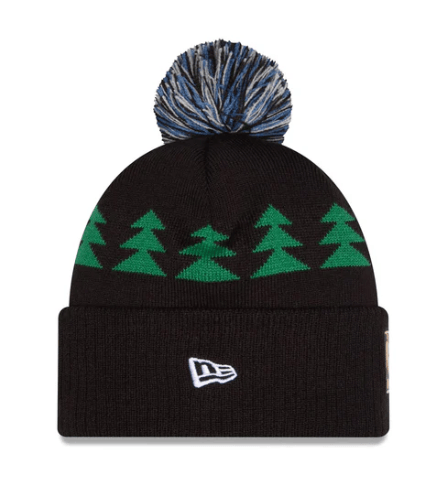 New Era Knit Hat OSFM / Black Adult Minnesota Timberwolves New Era Black Hardwood Classic Knit Hat with Pom - Men's