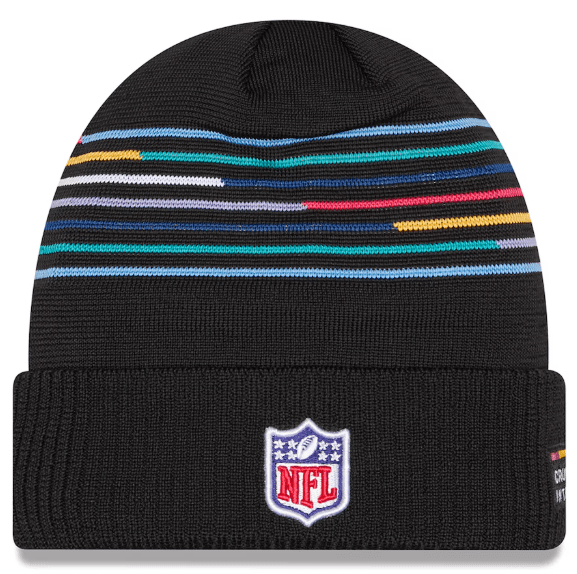 Adult Minnesota Vikings New Era Black 2025 NFL Crucial Catch Cuffed Knit Hat - Men's