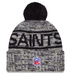 New Era Knit Hat OSFM / Black Adult New Orleans Saints New Era 2025 Black Sideline Cuffed Knit Hat With Pom - Men's