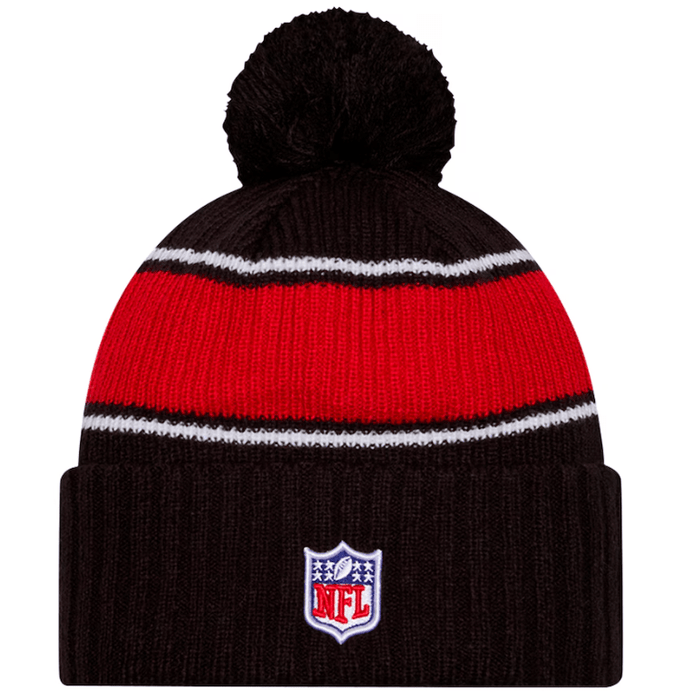 New Era Knit Hat OSFM / Black Atlanta Falcons New Era 2024 Black Sideline Cuffed Knit Hat With Pom