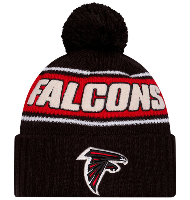 New Era Knit Hat OSFM / Black Atlanta Falcons New Era 2024 Black Sideline Cuffed Knit Hat With Pom