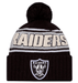 New Era Knit Hat OSFM / Black Las Vegas Raiders New Era 2024 Black Sideline Cuffed Knit Hat With Pom