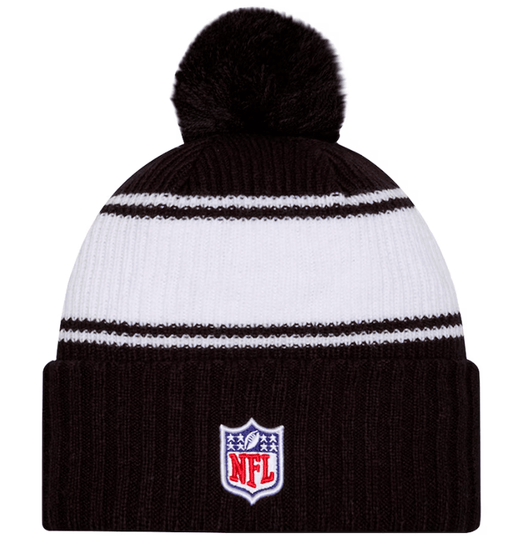 Adult New York Jets New Era 2024 Black Sideline Cuffed Knit Hat With P