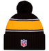 New Era Knit Hat OSFM / Black Pittsburgh Steelers New Era 2024 Black Sideline Cuffed Knit Hat With Pom