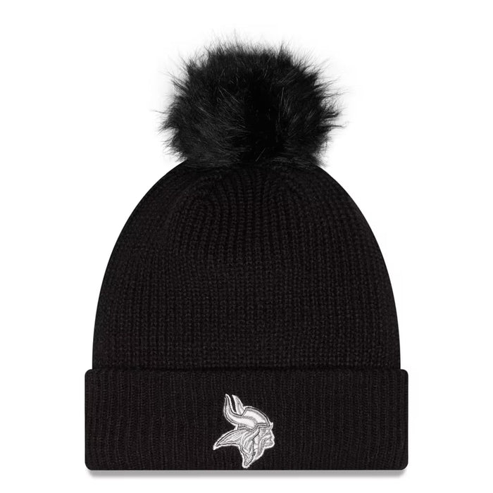 New Era Knit Hat OSFM / Black Women's New Era Black Minnesota Vikings 2026 Salute To Service Cuffed Knit Hat with Pom