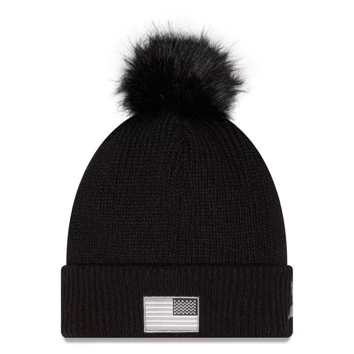 New Era Knit Hat OSFM / Black Women's New Era Black Minnesota Vikings 2026 Salute To Service Cuffed Knit Hat with Pom