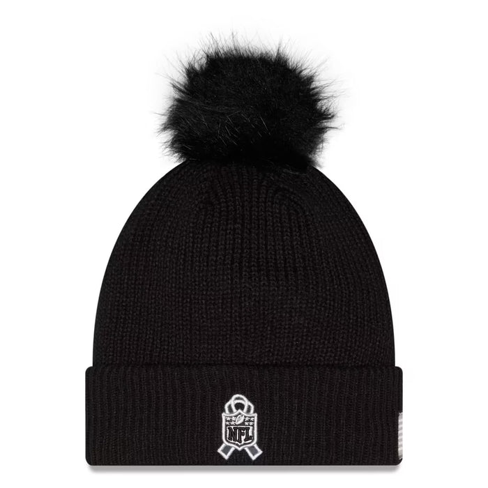 New Era Knit Hat OSFM / Black Women's New Era Black Minnesota Vikings 2026 Salute To Service Cuffed Knit Hat with Pom