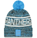 New Era Knit Hat OSFM / Blue Adult Carolina Panthers New Era 2025 Blue Sideline Cuffed Knit Hat With Pom - Men's