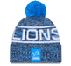 New Era Knit Hat OSFM / Blue Adult Detroit Lions New Era 2025 Blue Sideline Cuffed Knit Hat With Pom - Men's