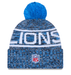 New Era Knit Hat OSFM / Blue Adult Detroit Lions New Era 2025 Blue Sideline Cuffed Knit Hat With Pom - Men's