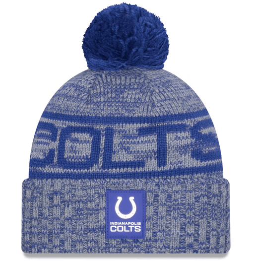 New Era Knit Hat OSFM / Blue Adult Indianapolis Colts New Era 2025 Blue Sideline Cuffed Knit Hat With Pom - Men's