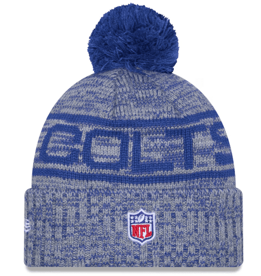 New Era Knit Hat OSFM / Blue Adult Indianapolis Colts New Era 2025 Blue Sideline Cuffed Knit Hat With Pom - Men's