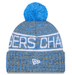 New Era Knit Hat OSFM / Blue Adult Los Angeles Chargers New Era 2025 Powder Blue Sideline Cuffed Knit Hat With Pom - Men's