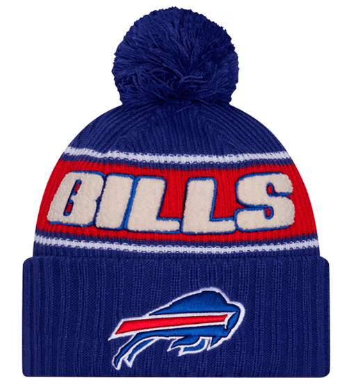 New Era Knit Hat OSFM / Blue Buffalo Bills New Era 2024 Blue Sideline Cuffed Knit Hat With Pom