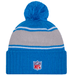 New Era Knit Hat OSFM / Blue Detroit Lions New Era 2024 Blue Sideline Cuffed Knit Hat With Pom