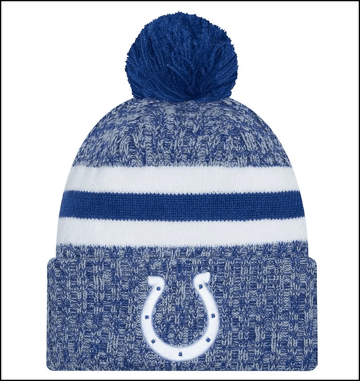 New Era Knit Hat OSFM / Blue Indianapolis Colts New Era 2023 Blue Sideline Cuffed Knit Hat With Pom