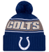 New Era Knit Hat OSFM / Blue Indianapolis Colts New Era 2024 Blue Sideline Cuffed Knit Hat With Pom