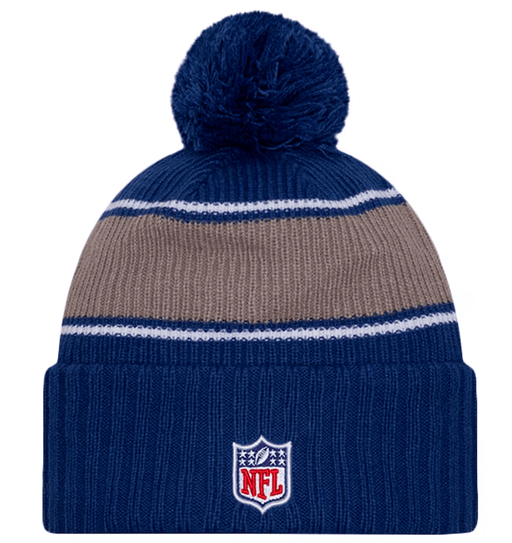 New Era Knit Hat OSFM / Blue Indianapolis Colts New Era 2024 Blue Sideline Cuffed Knit Hat With Pom