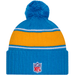 New Era Knit Hat OSFM / Blue Los Angeles Chargers New Era 2024 Blue Sideline Cuffed Knit Hat With Pom