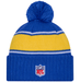 New Era Knit Hat OSFM / Blue Los Angeles Rams New Era 2024 Blue Sideline Cuffed Knit Hat With Pom