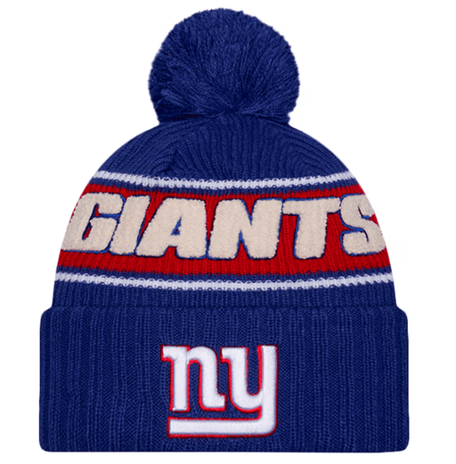 New Era Knit Hat OSFM / Blue New York Giants New Era 2024 Blue Sideline Cuffed Knit Hat With Pom