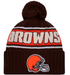 New Era Knit Hat OSFM / Brown Cleveland Browns New Era 2024 Brown Sideline Cuffed Knit Hat With Pom