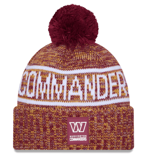 New Era Knit Hat OSFM / Burgundy Adult Washington Commanders New Era 2025 Burgundy Sideline Cuffed Knit Hat With Pom - Men's