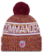 New Era Knit Hat OSFM / Burgundy Adult Washington Commanders New Era 2025 Burgundy Sideline Cuffed Knit Hat With Pom - Men's