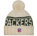 New Era Knit Hat OSFM / Cream Women's Green Bay Packers New Era 2024 Cream Sideline Cuffed Knit Hat With Pom