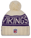 New Era Knit Hat OSFM / Cream Women's Minnesota Vikings New Era 2024 Cream Sideline Cuffed Knit Hat With Pom