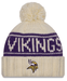 New Era Knit Hat OSFM / Cream Women's Minnesota Vikings New Era 2024 Cream Sideline Cuffed Knit Hat With Pom