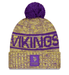 New Era Knit Hat OSFM / Gold Adult Minnesota Vikings New Era 2025 Gold Sideline Cuffed Knit Hat With Pom - Men's