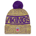 New Era Knit Hat OSFM / Gold Adult Minnesota Vikings New Era 2025 Gold Sideline Cuffed Knit Hat With Pom - Men's