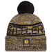 New Era Knit Hat OSFM / Gold Adult Pittsburgh Steelers New Era 2025 Gold Sideline Cuffed Knit Hat With Pom - Men's